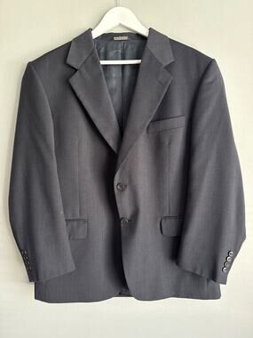 Stafford Men 42S Gray Wool Suit Jacket Office Workwear Classic Business Casual